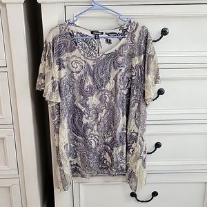 Easter blouse! Roz & Ali 2 layer lace top 3X